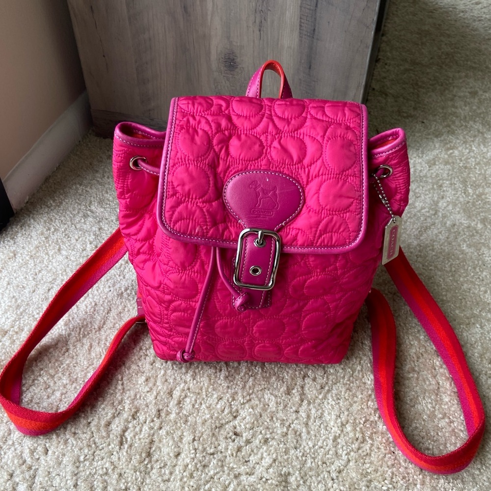 Pink Quilted Coach Bag